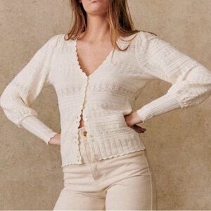 Sezane Charlotte Cardigan - Ecru Size XXS